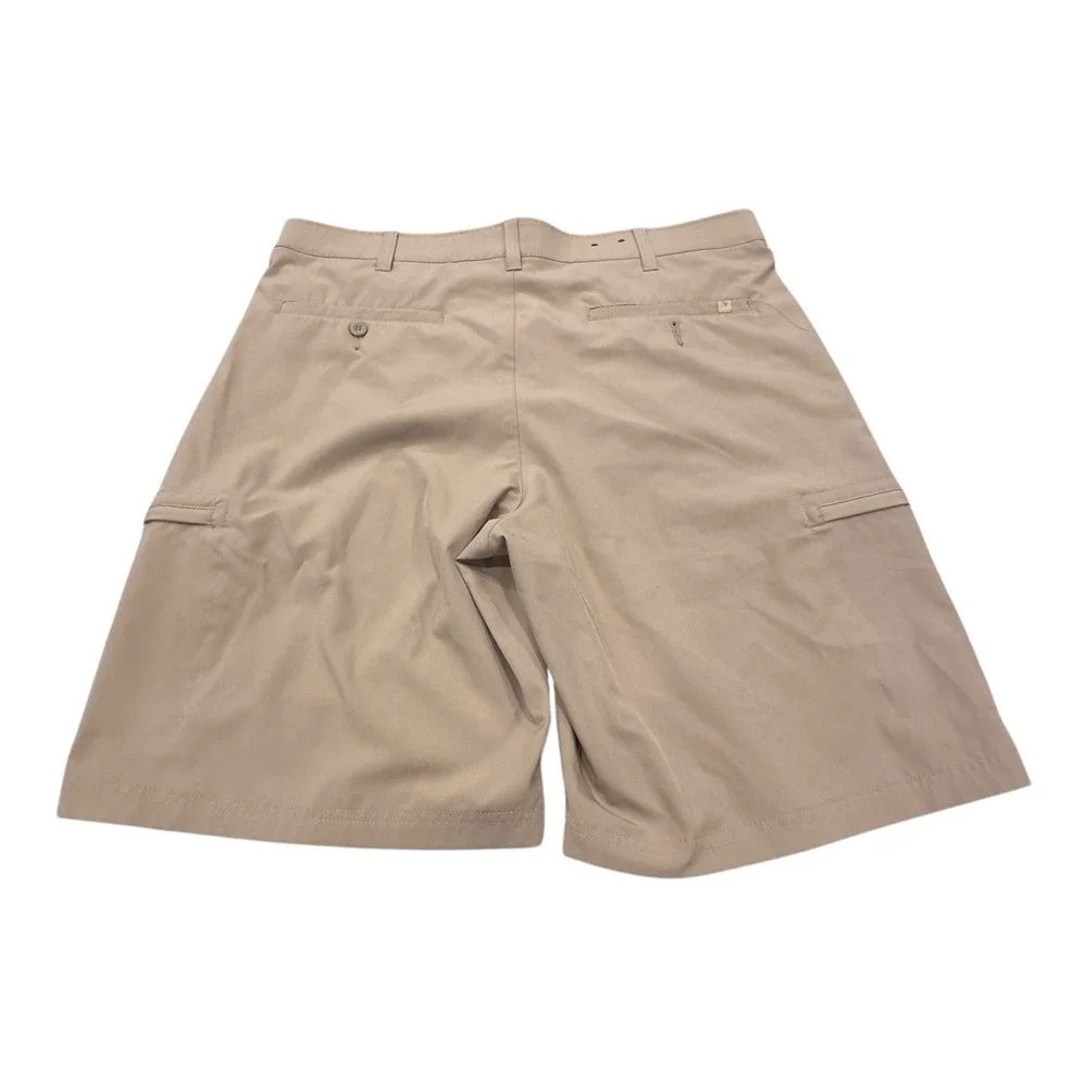 Birdie Bound Golf Shorts Mens 36 Tan Khaki Performance Cargo Flat Front Pocket
